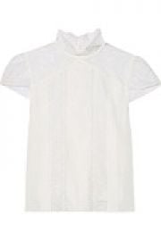 Isadora pintucked chiffon and lace top at The Outnet